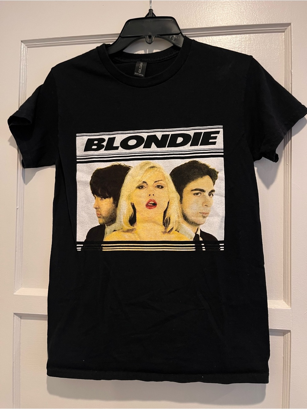 Gildan Black BLONDIE Graphic Tee with Yellow Accent